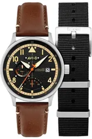 Avi-8 Quarzuhr AV-4101-0B Herrenuhr Hawker Hurricane McKellar Dual Time 44mm 5A AV-4101-0B Herrenuhr Hawker Hurricane McKellar Dual Time 44mm 5ATM