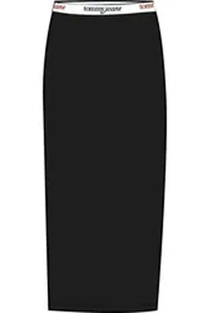 Tommy Hilfiger Strickrock TJW TAPE MIDI KNIT SKIRT mit Logoschriftzug schwarz XL (42)