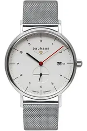 Bauhaus Quarzuhr 2130M-1, Armbanduhr, Herrenuhr, Datum, Milanaisearmband, Made in Germany silberfarben