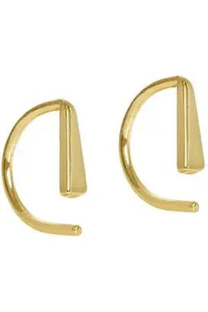 Jukserei Paar Creolen Damen Gold - Drop Twist Ohrringe vergoldet - minimalistische Kreolen, Silber 925, 24 Karat vergoldet goldfarben