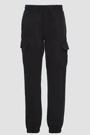 QS by s.Oliver Stoffhose Sweatpants mit Cargo-Taschen und Waschung Waschung schwarz 40
