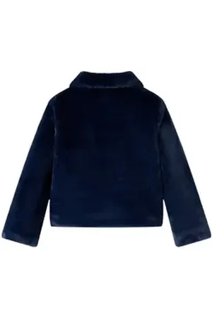 vidaXL Wintermantel Kindermantel Kunstpelz Marineblau 92
