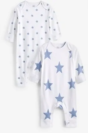 Next Schlafoverall Hautfreundliche Baby-Strampler, 2er-Pack (2-tlg) weiß 62-68 (3-6 Mon.)