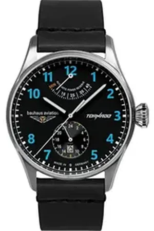 Bauhaus Automatikuhr Tornado 2790-3, Armbanduhr, Herrenuhr, Made in Germany, Mechanische Uhr, Lederarmband schwarz