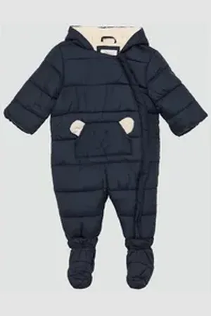 QS by s.Oliver Overall Schneeanzug mit abnehmbaren Füsschen und samtigem Fleecefutter Schmuck-Detail blau 62