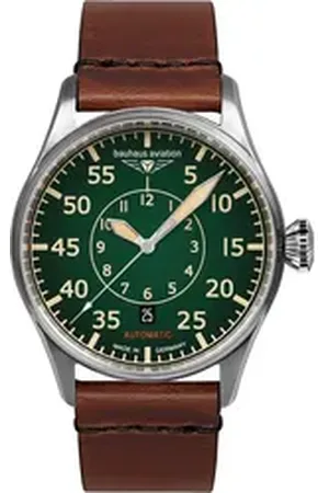 Bauhaus Automatikuhr Navigator 2756-4, Armbanduhr, Herrenuhr, Made in Germany, Mechanische Uhr, Lederarmband braun