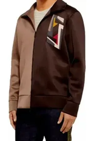 Fendi Bomberjacke Two-Tone Tech-Jersey Track Jacke Zwei-Wege-Reißverschluss,Zwei Farbtöne in Ton-in-Ton braun XL