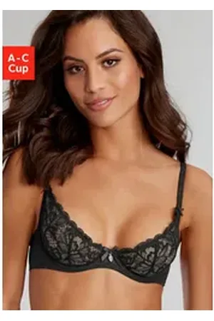 Jette Joop Büstenhebe mit Bügel und edler, floraler Spitze, sexy Dessous schwarz 70