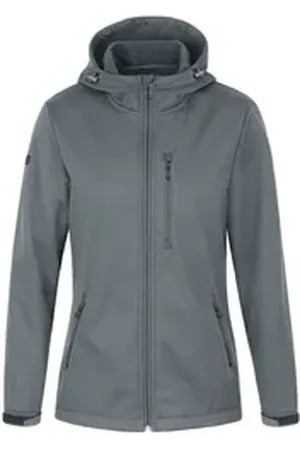 Jako Trainingsjacke Premium Softshelljacke Damen Softshelljacken Kapuze_Kordelzug grau 36