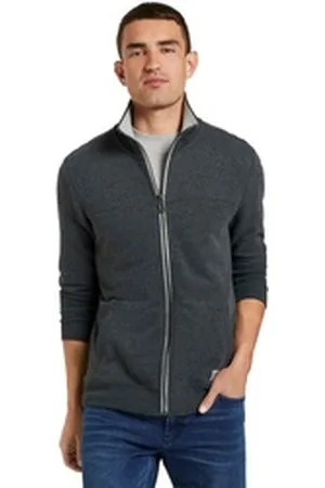 TOM TAILOR Sweatjacke mit halswärmendem Stehkragen grau S