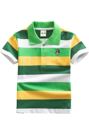 DEBAIJIA Poloshirt Jungen Poloshirt Kinder 1-12T Baumwolle Atmungsaktiv Sommer grün 110