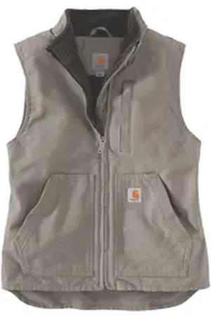 Carhartt Steppweste Damen Winterweste Relaxed Fit Washed Duck Sherpa Lined Mock Neck Vest grau L