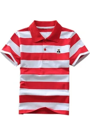 DEBAIJIA Poloshirt Jungen Poloshirt Kinder Oberteile 1-12T T Shirts Baumwolle Sommer rot 110