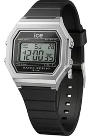 Ice-Watch Chronograph ICE digit retro - Small 022063, Armbanduhr, Quarzuhr, Damenuhr, Silikonarmband, Datum schwarz