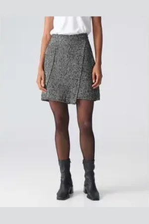 Opus Wickelrock Minirock ROANI REMIX A-Linie in Wickel Optik schwarz 42