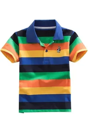 DEBAIJIA Poloshirt Jungen Poloshirt Kinder 1-12T Baumwolle Atmungsaktiv Sommer blau 140