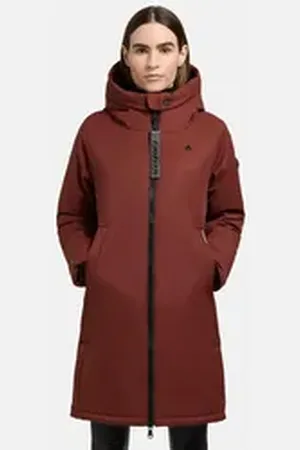 Khujo Kurzmantel Yaak3-YM urbaner Damen Parka mit gestepptem Innenfutter braun XS (34)