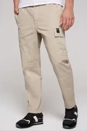 Camp David Cargohose Hosensaum mit innenliegendem Tunnelzugband beige XL