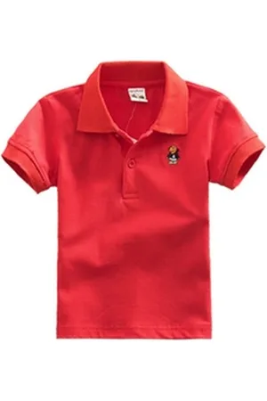 DEBAIJIA Poloshirt Jungen Poloshirt Kinder Oberteile 1-12T T Shirts Baumwolle Sommer rot 130