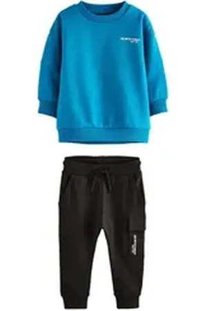 Next Sweatanzug Sweatshirt und Super Skinny Fit Jogginghose (2-tlg) blau 74-80 (9-12 Mon.)