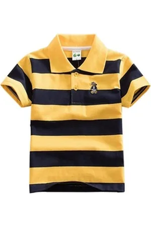 DEBAIJIA Poloshirt Jungen Poloshirt Kinder 1-12T Baumwolle Atmungsaktiv Sommer gelb 150