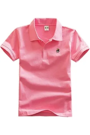 DEBAIJIA Poloshirt Jungen Poloshirt Kinder Oberteile 1-12T T Shirts Baumwolle Sommer rosa 140