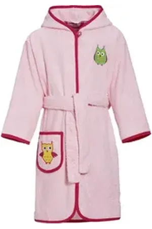 Playshoes Bademantel Frottee-Bademantel Eule rosa 122/128 - ca. 7-8 Jahre
