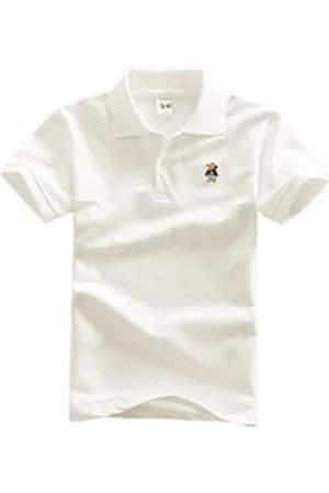 DEBAIJIA Poloshirt Jungen Poloshirt Kinder Oberteile 1-12T T Shirts Baumwolle Sommer beige|weiß 140