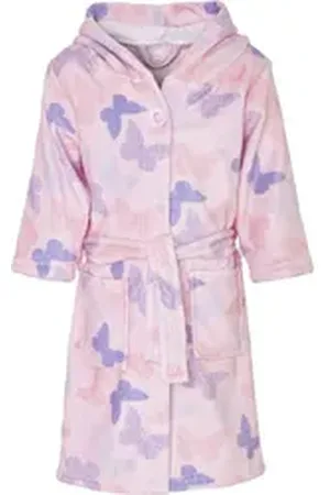 Playshoes Bademantel Fleece-Bademantel Schmetterlinge rosa 86/92 - ca. 18-24 Monate