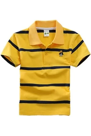 DEBAIJIA Poloshirt Jungen Poloshirt Kinder Oberteile T Shirts 1-12T Baumwolle Sommer gelb 110