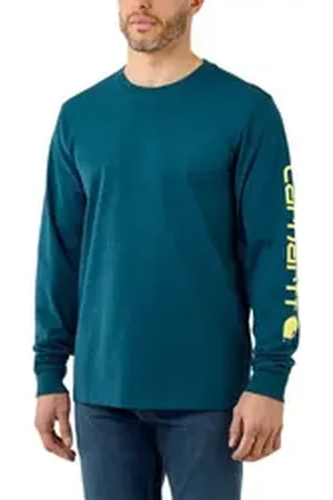 Carhartt Langarmshirt Herren Langarmshirt Relaxed Fit Heavyweight Long-Sleeve Logo Sleeve Graphic Adult blau L