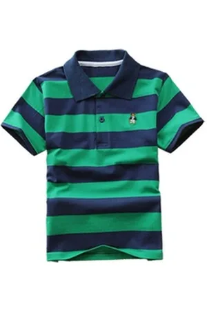 DEBAIJIA Poloshirt Jungen Poloshirt Kinder Oberteile 1-12T T Shirts Baumwolle Sommer grün 140