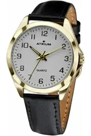 ATRIUM Quarzuhr A11-20, Armbanduhr, Damenuhr, Leuchtzeiger, Lederarmband goldfarben