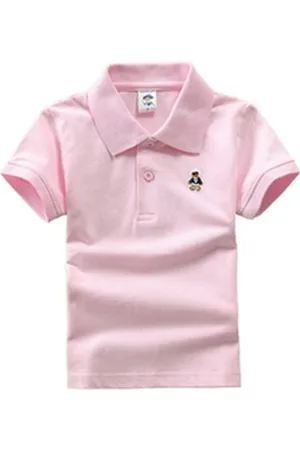 DEBAIJIA Poloshirt Jungen Poloshirt Kinder Oberteile 1-12T T Shirts Baumwolle Sommer rosa 140