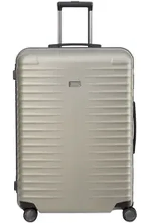Titan ® Hartschalen-Trolley LITRON Frame, verschiedene Größen und Farben, Safeplus-Verschluss, 4 Rollen, Hartschalen-Koffer Made in Germany mit 10 Jahren Herstellergarantie grau 50 cm x 69 cm x 28 cm