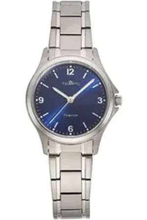 TEMPIC Titanuhr, Quarzuhr, Armbanduhr, Damenuhr, analog, Titanarmband grau