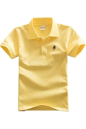 DEBAIJIA Poloshirt Jungen Poloshirt Kinder Oberteile 1-12T T Shirts Baumwolle Sommer gelb 110