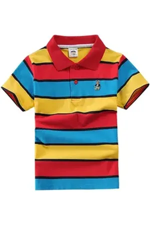 DEBAIJIA Poloshirt Jungen Poloshirt Kinder 1-12T Baumwolle Atmungsaktiv Sommer gelb|rot 110