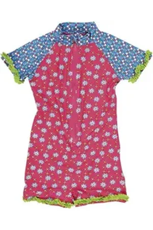 Playshoes Badehose UV-Schutz Einteiler Blumen rosa 74/80 - ca. 9-12 Monate