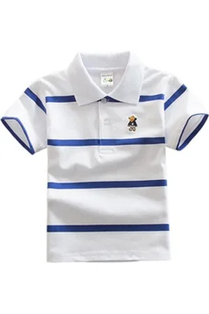 DEBAIJIA Poloshirt Jungen Poloshirt Kinder Oberteile T Shirts 1-12T Baumwolle Sommer weiß 140