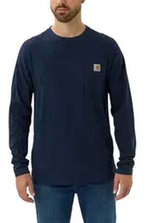 Carhartt Langarmshirt Herren Langarmshirt Force Flex Pocket blau XL