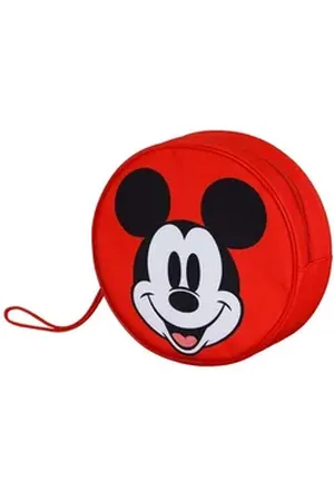 Disney Karactermania Kosmetiktasche Micky Maus Face Jumbo Kulturbeutel Kulturtasche Strandtasche, praktische Trageschlaufe rot