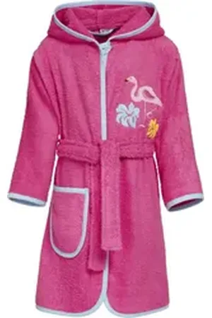 Playshoes Bademantel Frottee-Bademantel Flamingo rosa 86/92 - ca. 18-24 Monate
