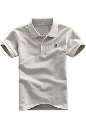DEBAIJIA Poloshirt Jungen Poloshirt Kinder Oberteile 1-12T T Shirts Baumwolle Sommer grau 110