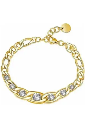 Brosway Kette mit Einhänger Gold-plated steel bracelet with Symphonia BYM104 crystals