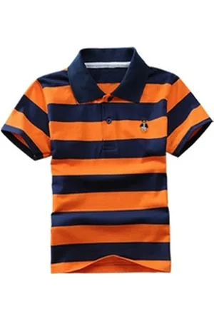 DEBAIJIA Poloshirt Jungen Poloshirt Kinder Oberteile 1-12T T Shirts Baumwolle Sommer orange 130