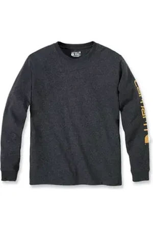 Carhartt Langarmshirt Herren Langarmshirt Relaxed Fit Heavyweight Long-Sleeve Logo Sleeve Graphic Adult grau 2XL