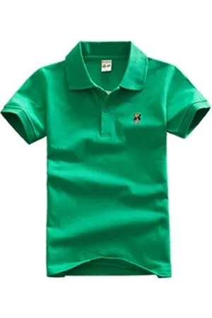 DEBAIJIA Poloshirt Jungen Poloshirt Kinder Oberteile 1-12T T Shirts Baumwolle Sommer grün 140