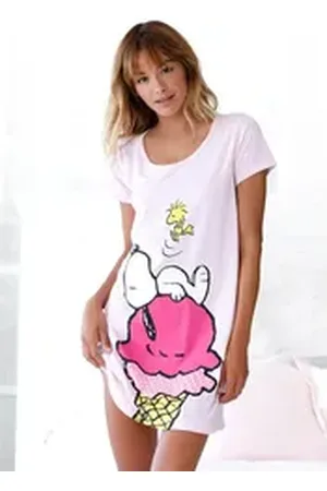 Peanuts Sleepshirt mit großem Snoopy-Motiv rosa 48/50