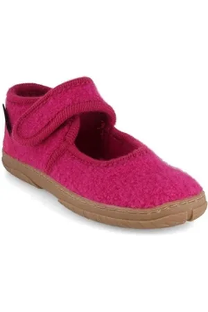 Haflinger Mädchen Klett Hausschuhe Feline, inka, Slipper, Winter Hausschuh atmungsaktiv rosa 24 EU